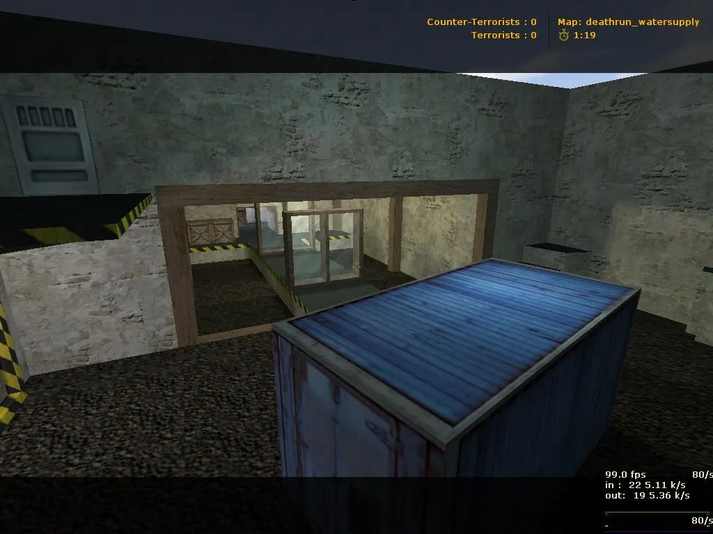 Скачать deathrun_watersupply — карта для CS 1.6: тайминги, ловушки, баланс сторон и .nav для ботов - Скриншот