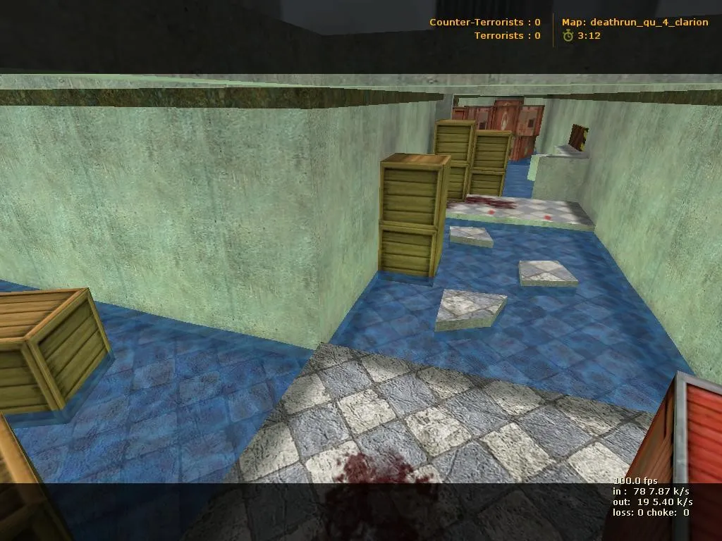 Скачать deathrun_qu_4_clarion для CS 1.6: правила, тактика за Т и КТ, точки, оптимизация и .nav - Скриншот
