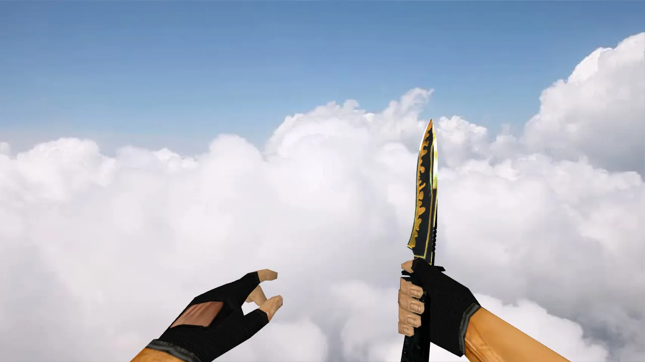 Модель «Default Knife Gold» для CS 1.6: v_, p_, w_ нож с звуком, анимацией осмотра и качественными текстурами — скриншот 1