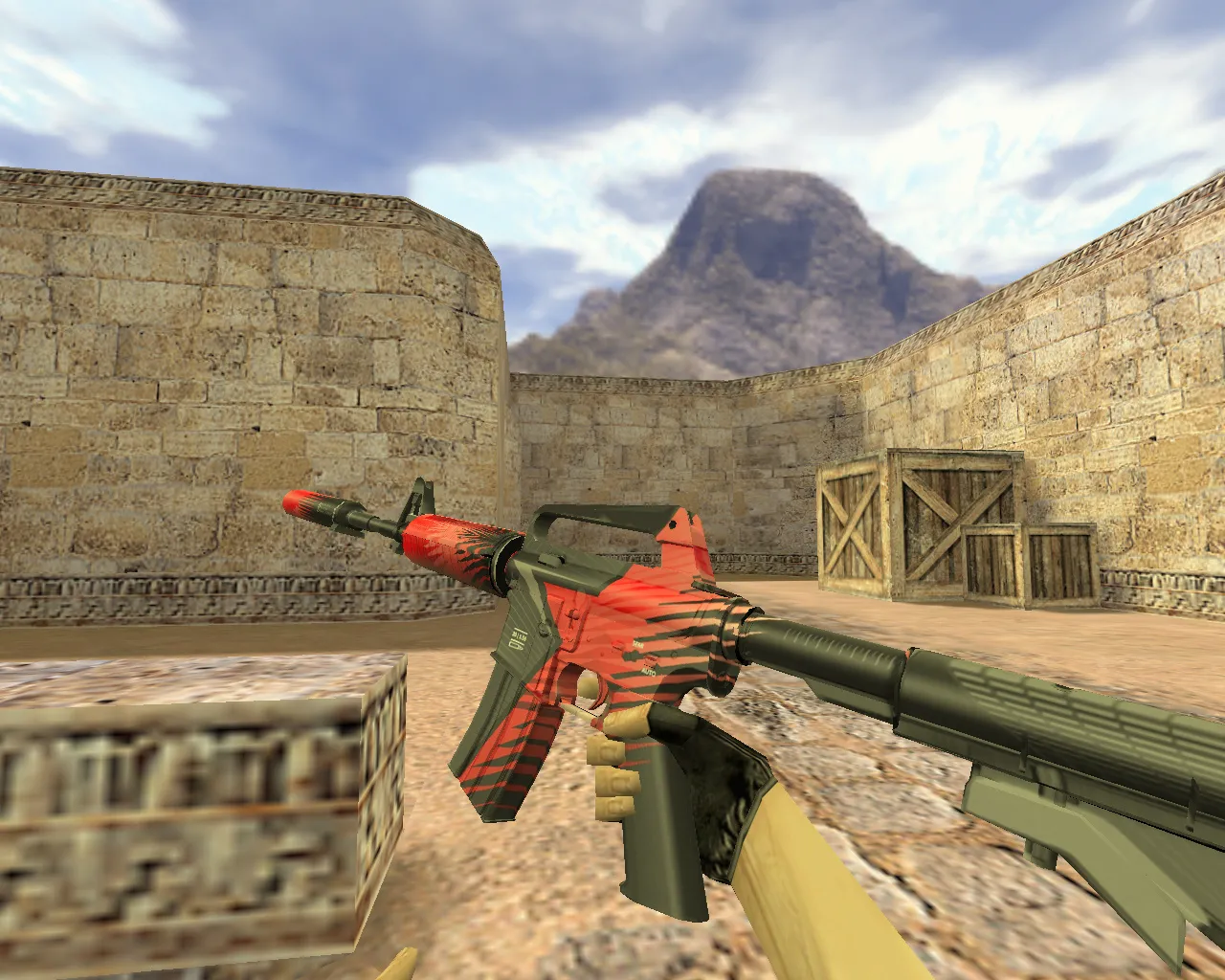 Скачать Модель v_m4a1, p_m4a1, w_m4a1 «M4A1 Starladder» для CS 1.6: звуки, анимация осмотра, текстуры и качество - Скриншот