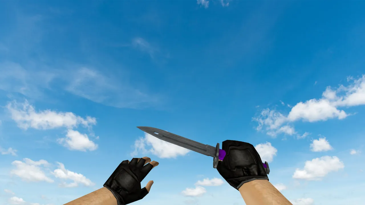 Скачать Модель «Штык-нож Ультрафиолет» v_knife_ultraviolet для CS 1.6: p_, w_ модели, звук и анимация осмотра - Скриншот