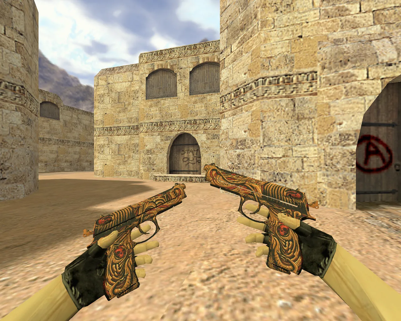 Скачать Модель Dual Elites Узор мертвеца для CS 1.6 - Скриншот