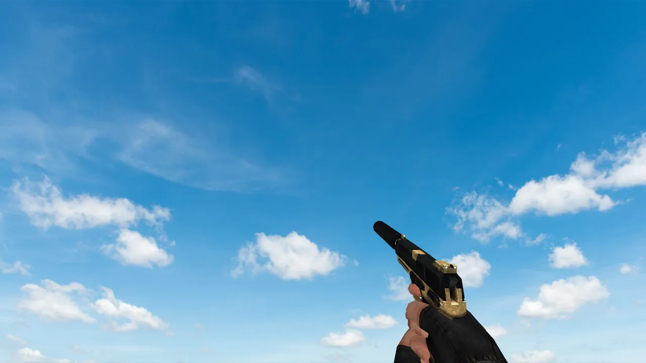 Пак моделей оружия Golden Weapon Pack для CS 1.6: v_, p_, w_ модели, звуки, анимация осмотра и настройки качества текстур — скриншот 28