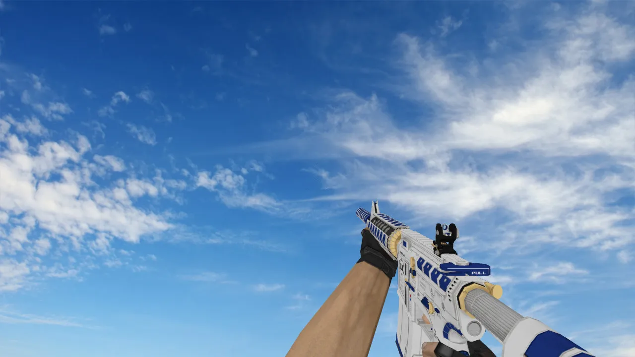 Скачать Модель M4A4 Astromech v_ модели для CS 1.6: анимация осмотра, звуки, текстуры и полный набор файлов - Скриншот