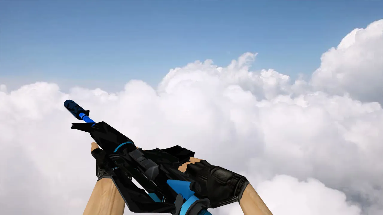 Скачать Модель M4A1 Blue Force v_ p_ w_ для CS 1.6: анимация осмотра, звуки и качество текстур - Скриншот