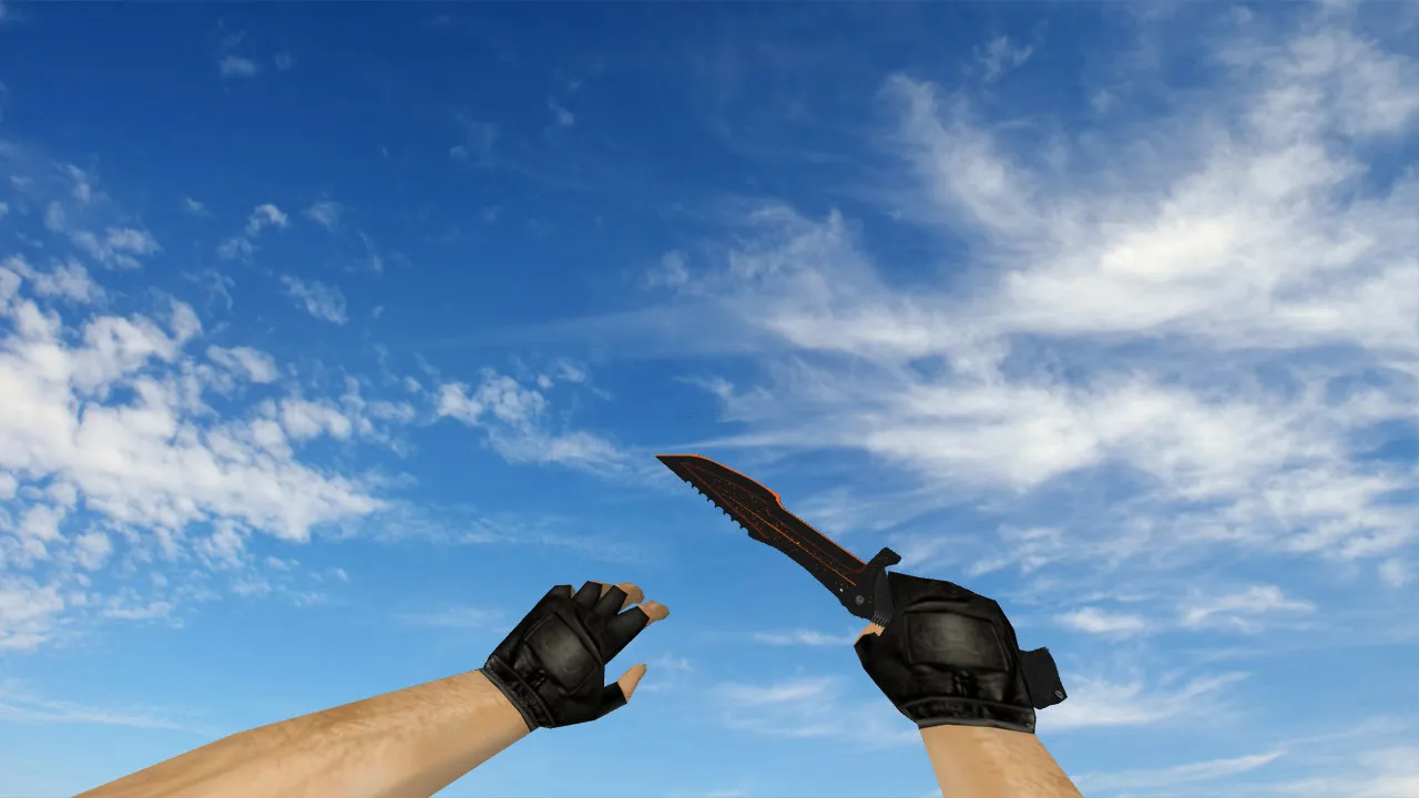 Скачать Модель «Huntsman Knife Lavale» v_ p_ w_ для CS 1.6: звуки, анимация осмотра, текстуры и настройка - Скриншот