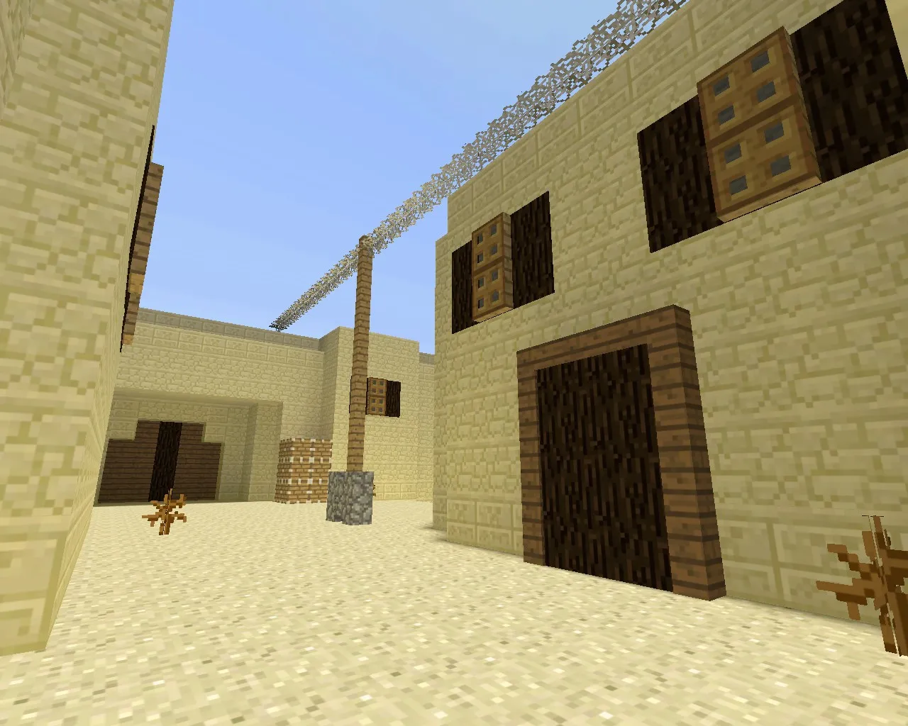 Скачать Карта de_dust2_minecraft для CS 1.6: классический Dust2, текстуры в стиле Minecraft, точки, боты, оптимизация - Скриншот