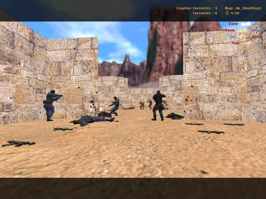 Скачать Карта de_shortdust для CS 1.6: тактическое превосходство на короткой дистанции - Скриншот