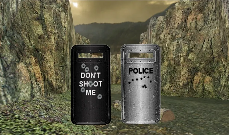 Модель «Black and Silver Riot Shields» (v_, p_, w_) для CS 1.6: текстуры 1024x1024, анимация осмотра и звуки — скриншот 6