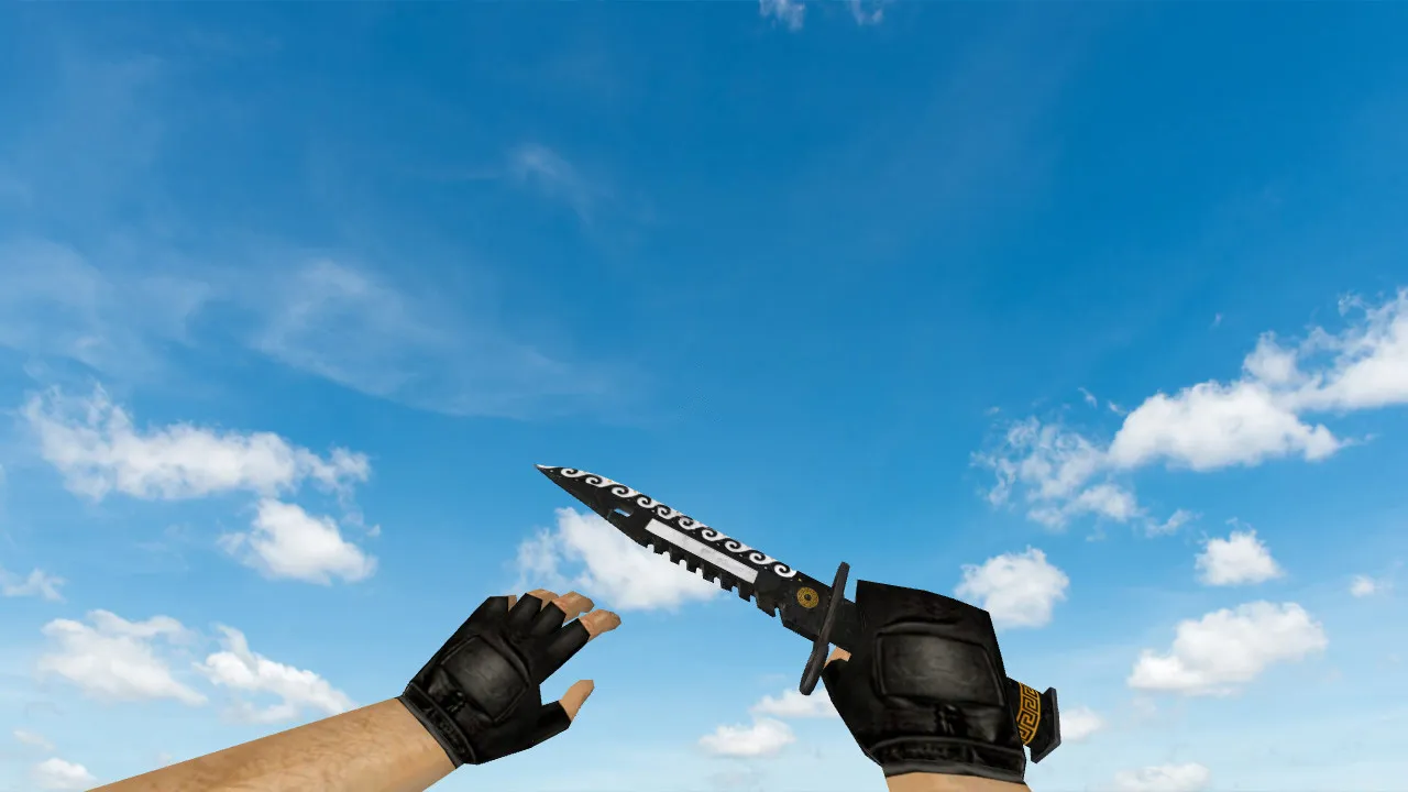 Скачать Модель ножа «M9 Bayonet Trojan Horse» v_ p_ w_ для CS 1.6: звуки, анимация осмотра и качество текстур - Скриншот