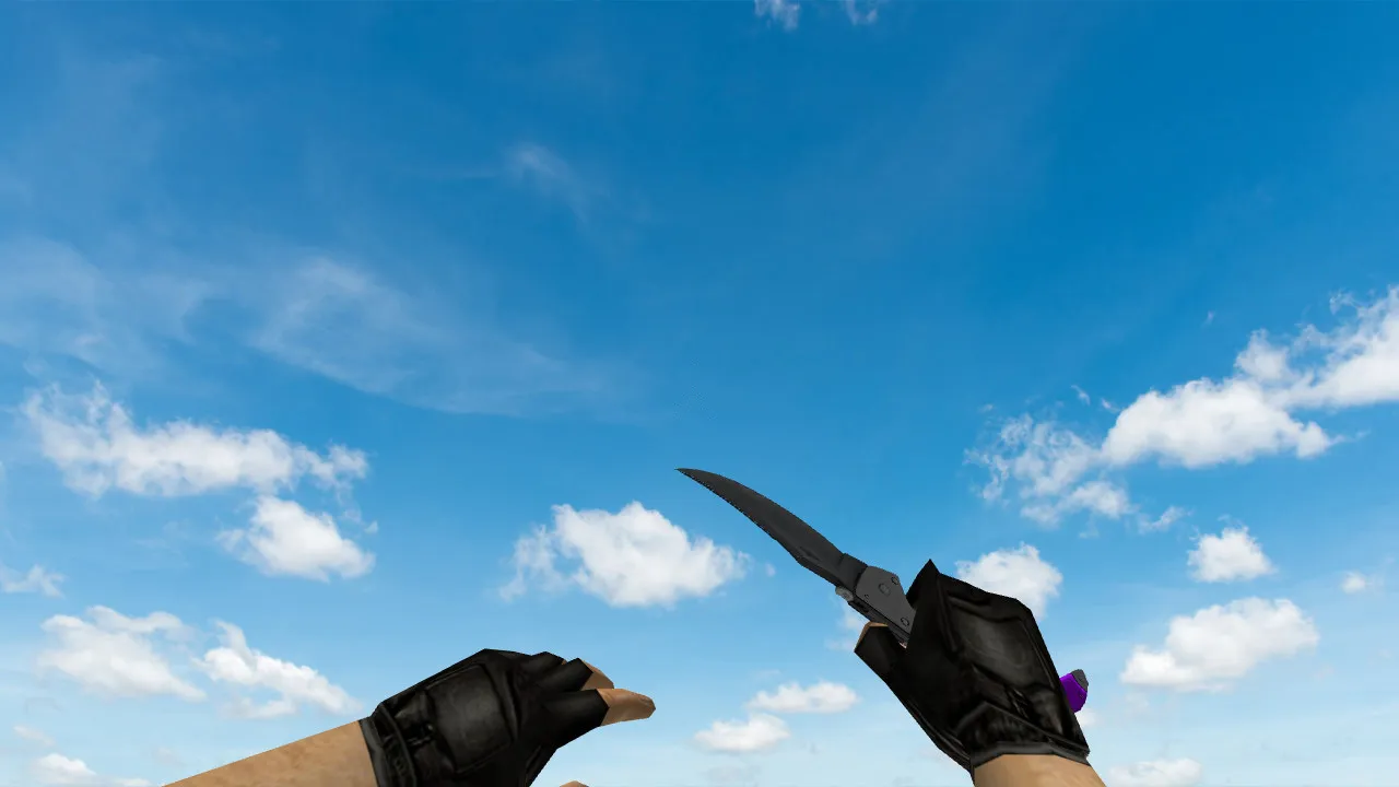 Модель ножа Falchion «Ультрафиолет» v_ p_ w_ для CS 1.6: звуки, анимации осмотра и качество текстур — скриншот 3