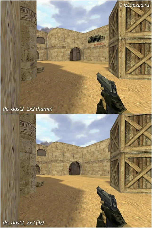 de_dust2_2x2_ilz — DE карта для CS 1.6: баланс сторон, точки, спавны и нав для ботов — скриншот 9
