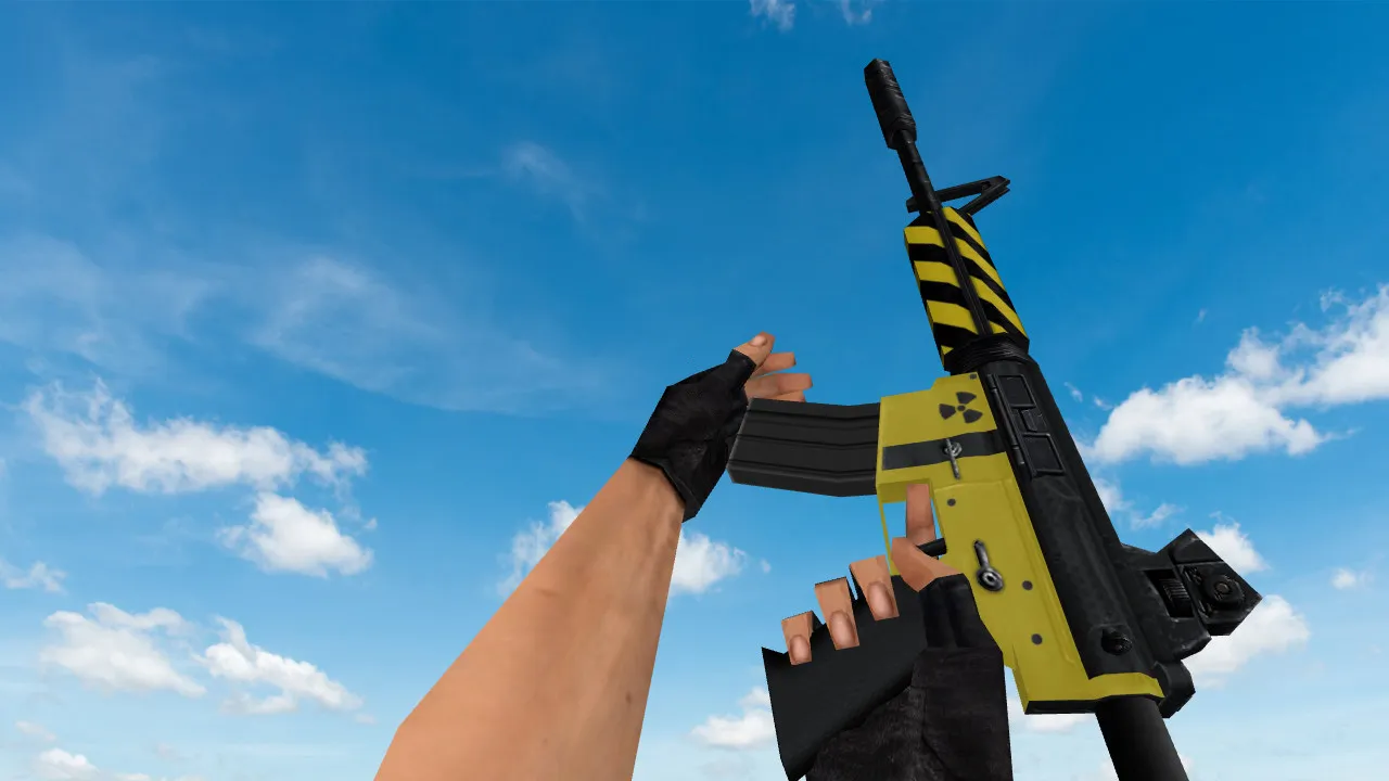 Скачать Модель M4A1 Nuclear для CS 1.6: v_, p_, w_ модели, звуки, анимация осмотра, текстуры и настройка - Скриншот