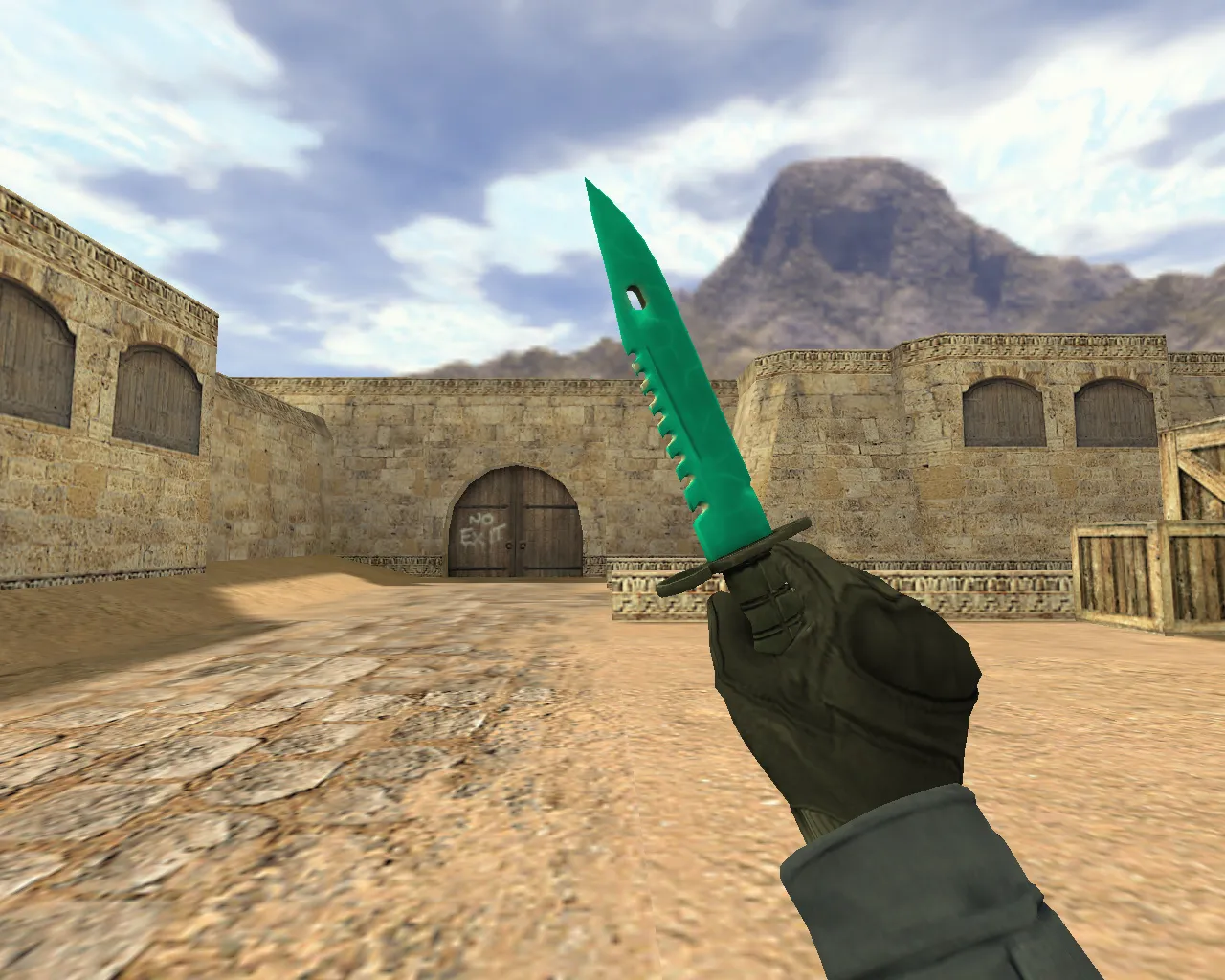 Скачать v_knife_m9_electro_p для CS 1.6: штык-нож М9 Электро, анимация осмотра, звуки и качество текстур - Скриншот
