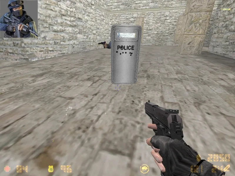 Модель «Black and Silver Riot Shields» (v_, p_, w_) для CS 1.6: текстуры 1024x1024, анимация осмотра и звуки — скриншот 8