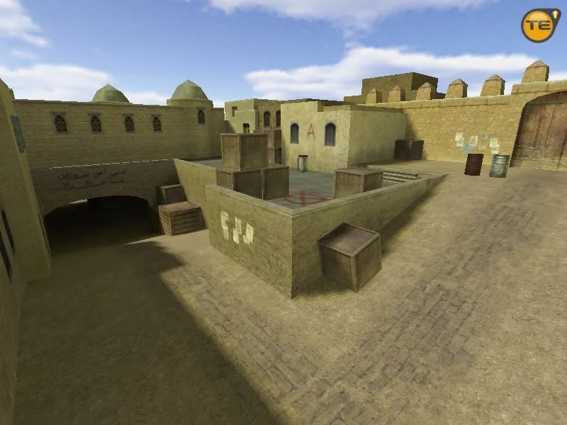 Скачать Карта «css_dust2» для CS 1.6: баланс сторон, тактика на A/B, .nav для ботов, оптимизация wpoly/epoly - Скриншот