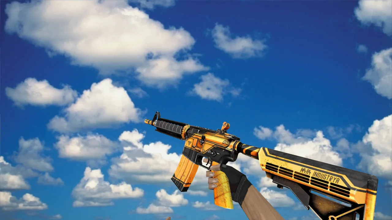 Модель M4A4 Industrya v_ p_ w_ для CS 1.6: звуки, анимация осмотра, качество текстур — скриншот 1