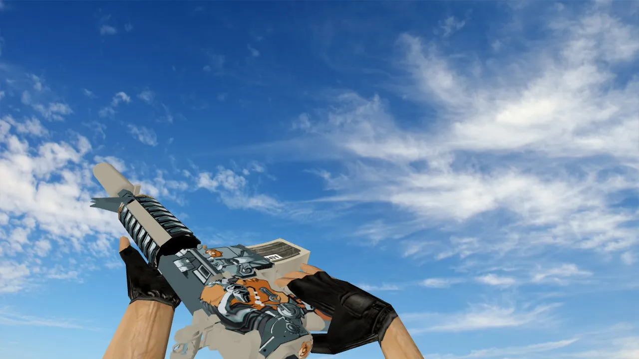 Модель M4A4 Cybernetic v_ модели для CS 1.6: анимация осмотра, звуки, качество текстур — скриншот 2