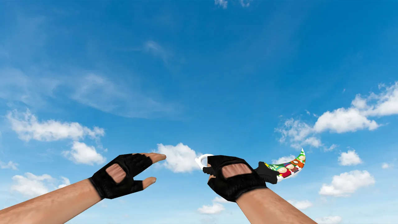 Скачать Модель ножа «Karambit South Park» для CS 1.6: v_model p_model w_model, звуки, анимация осмотра - Скриншот