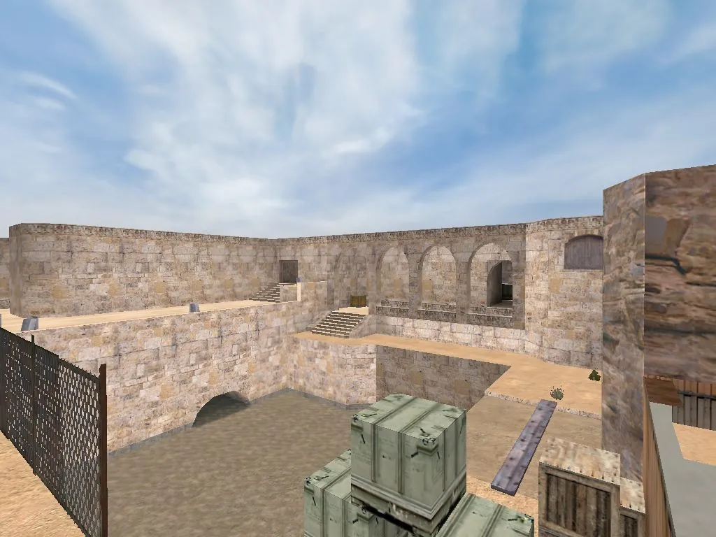 Скачать deathrun_dustroad для CS 1.6: боты, ловушки и точки — deathrun карта с навигацией для ботов - Скриншот