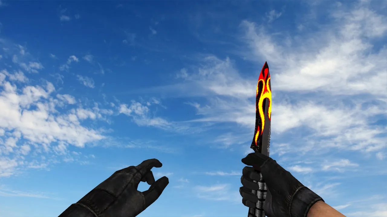 Скачать Модель «Огненный нож» v_knife_p модель для CS 1.6: звуки, анимация осмотра, текстуры и настройки - Скриншот