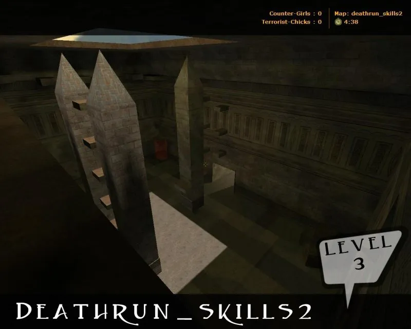 Скачать deathrun_skills2 для CS 1.6: карта deathrun, точки, раунды, баланс сторон и боты по .nav - Скриншот