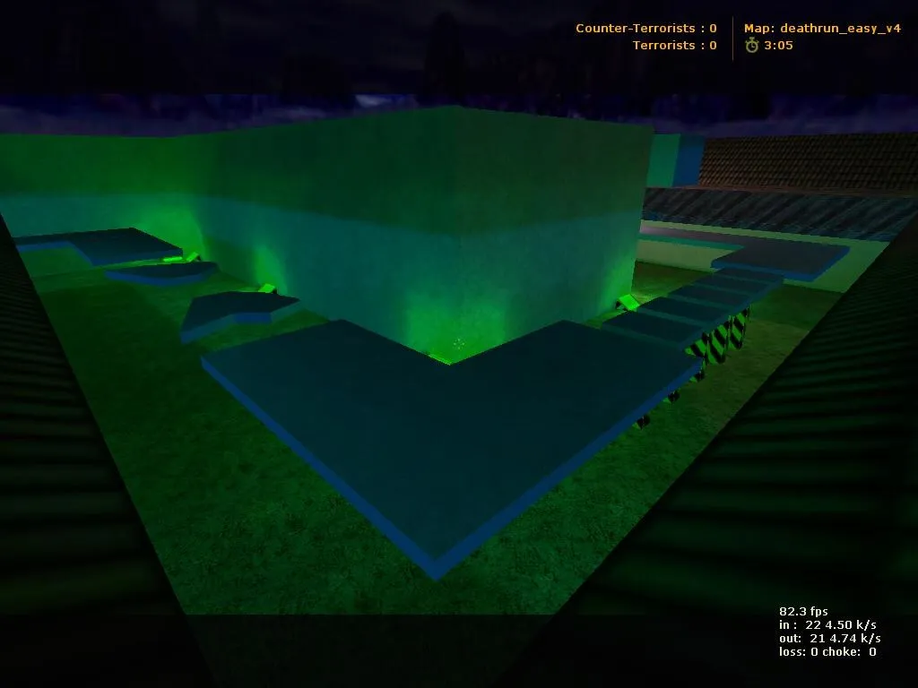 Скачать deathrun_easy_v4 для CS 1.6: точки, боты по .nav, оптимизация карты и запуск без подмен - Скриншот