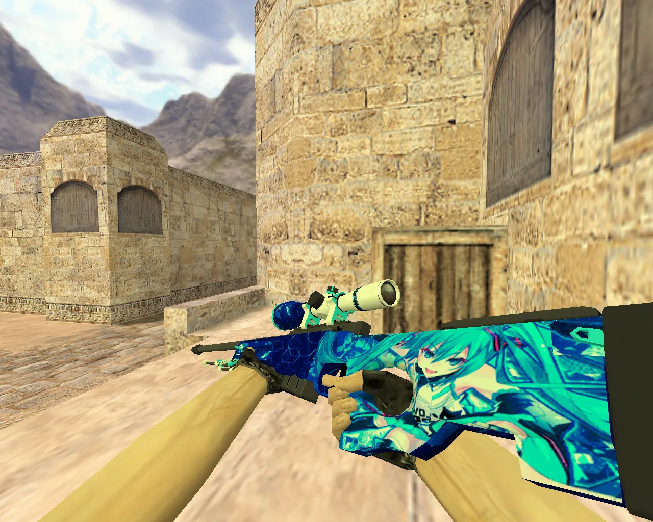 Скачать Модель AWP Мику для CS 1.6 – уникальный скин для оружия - Скриншот