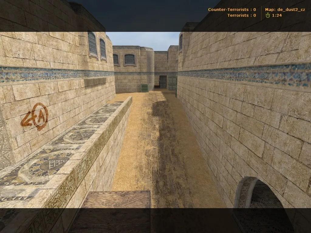 Скачать de_dust2_cz карта для CS 1.6: точки, раскидка, баланс сторон и настройки ботов - Скриншот