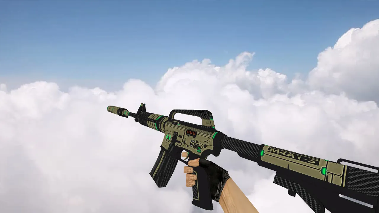Скачать Модель M4A1 Cyber v_ для CS 1.6: звуки, анимация осмотра, качество текстур и точный вид в игре - Скриншот