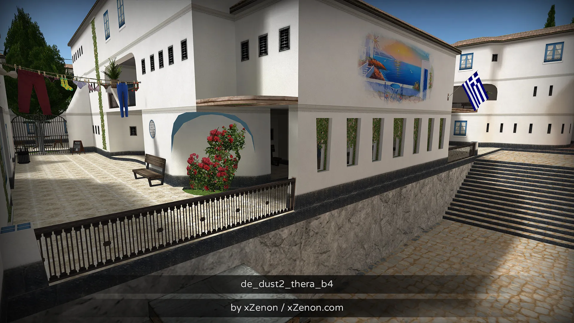 Скачать Карта de_dust2_thera_b3 для CS 1.6: тактика за CT и T, точки, маршруты, боты (.nav), оптимизация - Скриншот