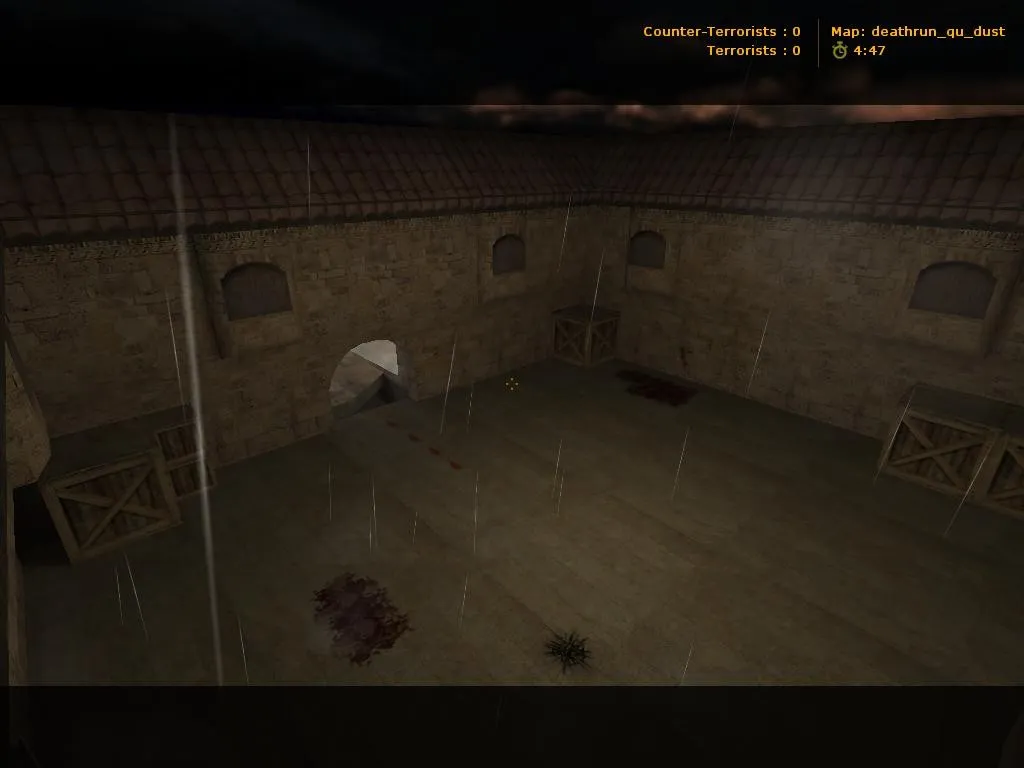 Скачать deathrun_qu_dust для CS 1.6: тактика за CT/T, точки, .nav для ботов и оптимизация карты - Скриншот