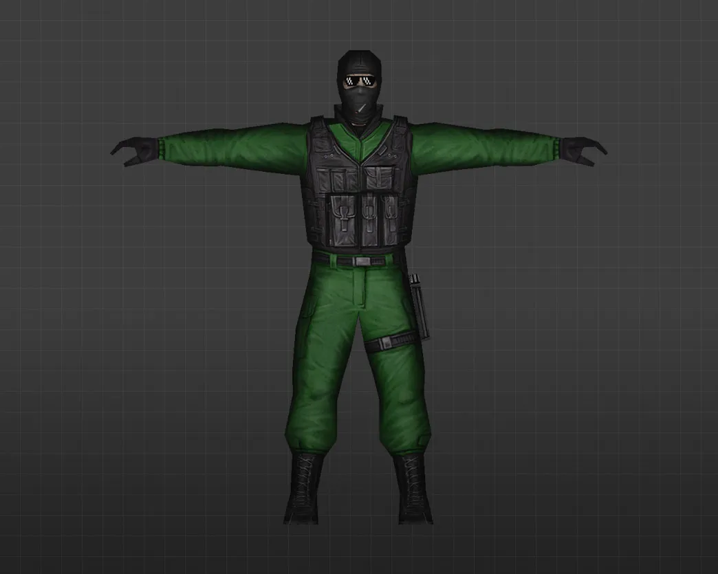 Скачать Модель «Зеленый GIGN» для CS 1.6 - уникальный скин для ваших игр - Скриншот