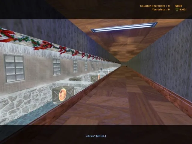 Скачать deathrun_alleywinter для CS 1.6: тактики за Т/КТ, точки, навигация ботов и оптимизация карты - Скриншот