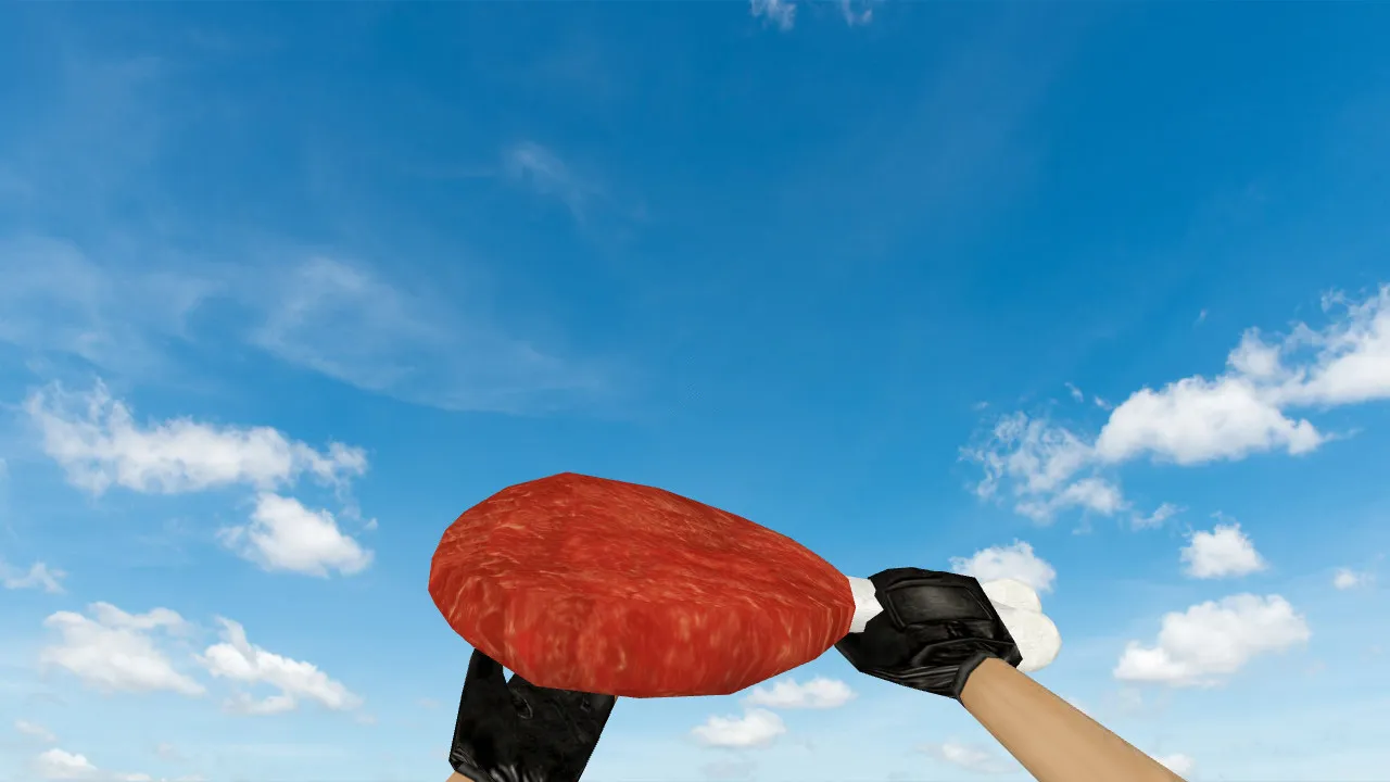 Скачать Модель ножа «Chicken Leg» для CS 1.6: v_ и p_ модели, звук, анимация осмотра и текстуры - Скриншот