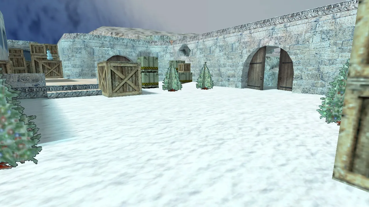 Скачать de_dust2_christmas карта для CS 1.6: баланс сторон, точки, .nav для ботов и оптимизация wpoly/epoly - Скриншот