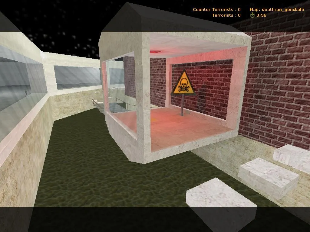 Скачать deathrun_genckafe для CS 1.6: deathrun карта, точки, респаун ловушек и настройка под локалку - Скриншот