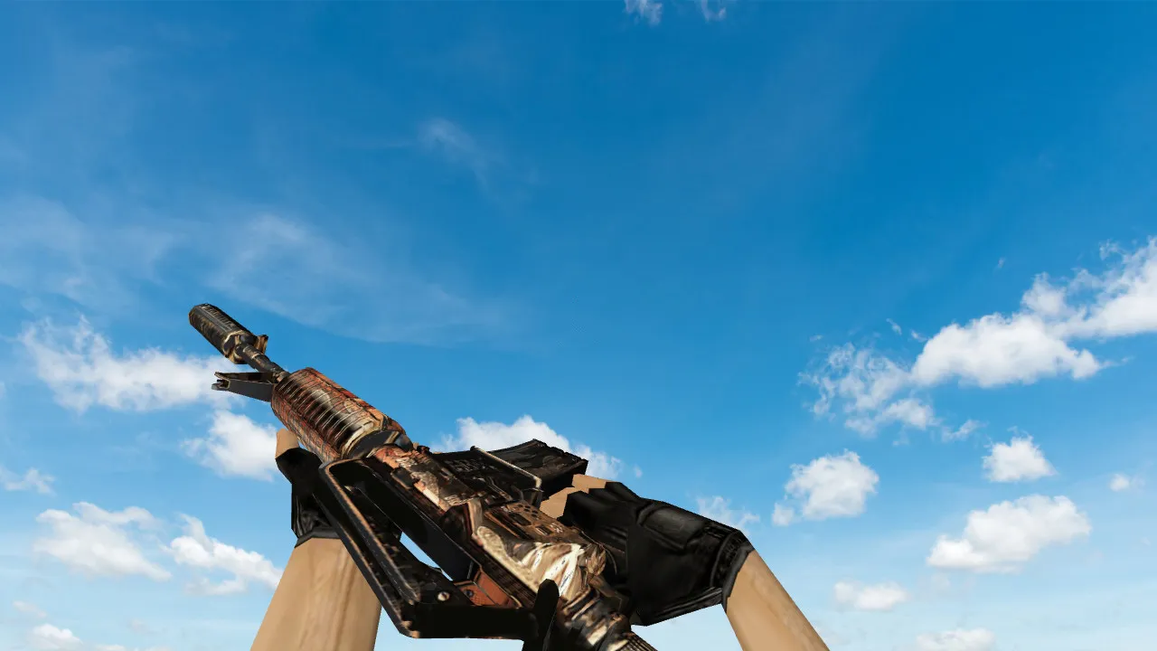 Скачать Модель M4A1 Biker v_m4a1 для CS 1.6: точная анимация осмотра, звуки, текстуры и настройка - Скриншот