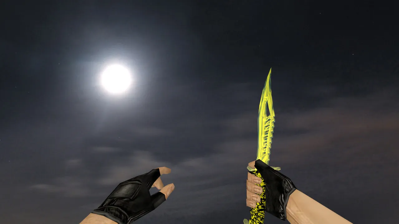 Скачать Модель v_knife «Nautilus Transparent Gold» для CS 1.6: p_knife, w_knife, звуки, анимации осмотра - Скриншот