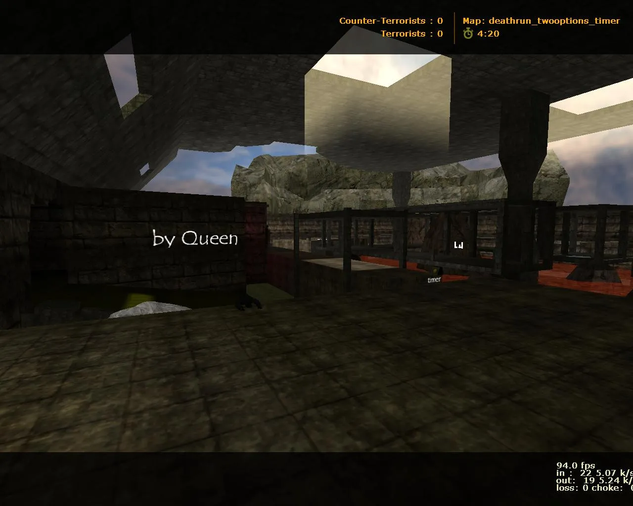 deathrun_twooptions_timer для CS 1.6: таймер, две опции и боты по .nav — скриншот 1