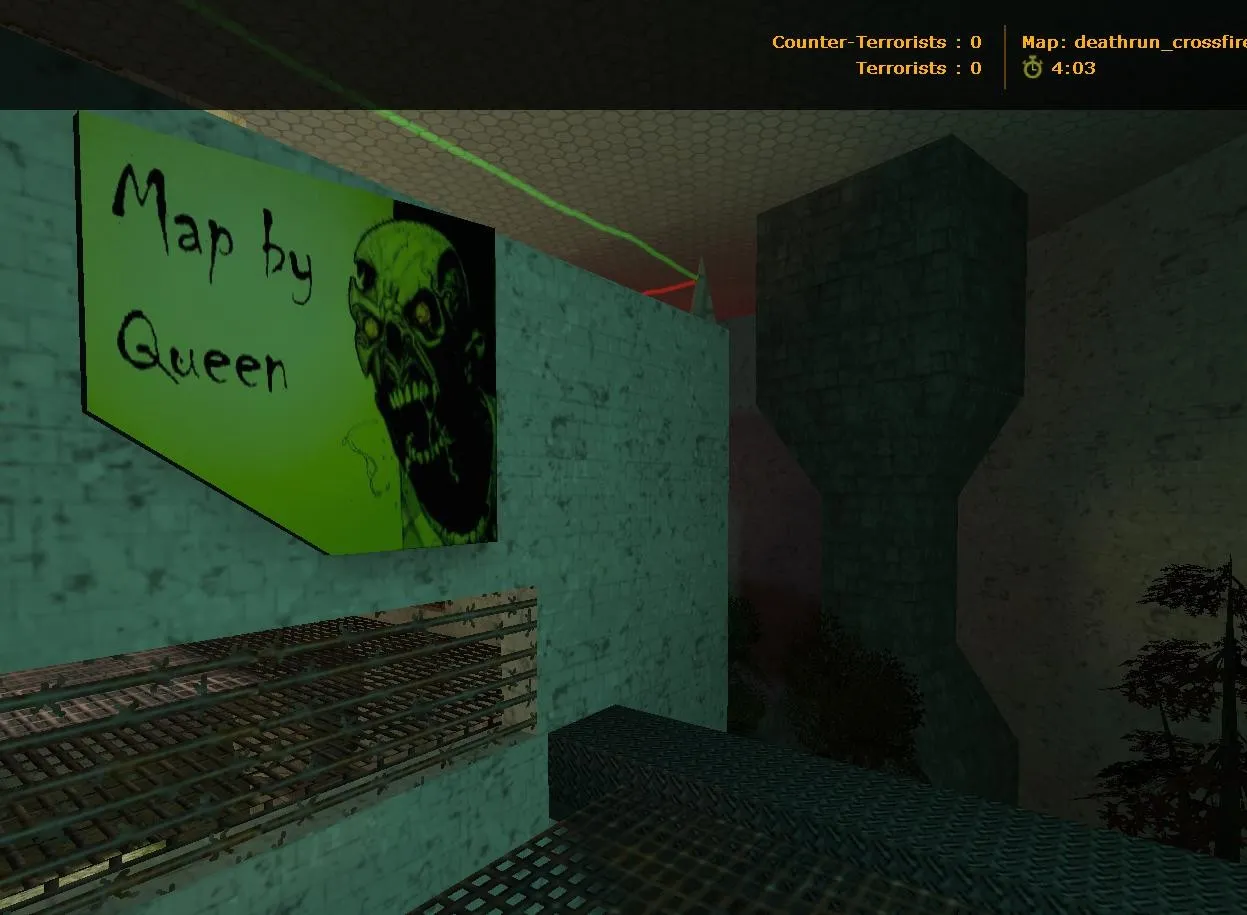 Скачать deathrun_crossfire для CS 1.6: карта deathrun, точки, рунки, нав для ботов и оптимизация - Скриншот