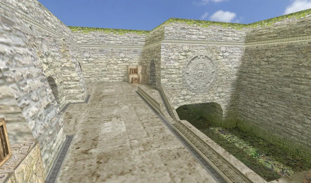 Скачать de_azteq для CS 1.6: точки, стороны, тактика и оптимизация карты - Скриншот
