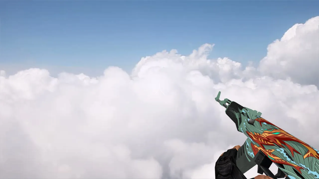 Скачать Модель v_ и p_ Default AK-47 Aquamarine Revenge для CS 1.6: звуки, анимация осмотра, текстуры - Скриншот