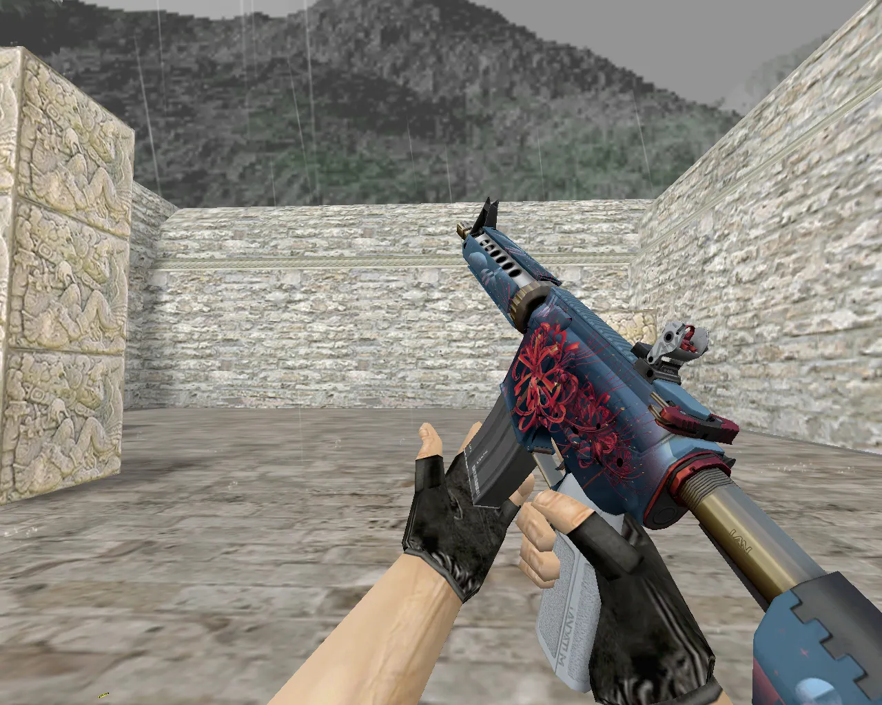 Скачать M4A4 | Ликорис лучистый (Spider Lily) для CS 1.6: v_, p_, w_ модели, звуки, осмотр и качество текстур - Скриншот