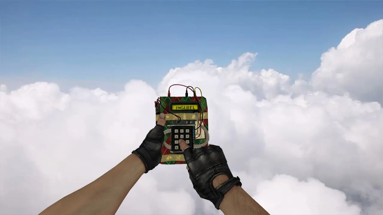 Скачать Модель v_c4 «Новогодняя бомба из CS:GO» для CS 1.6: точный вид, звуки, анимация осмотра и текстуры - Скриншот