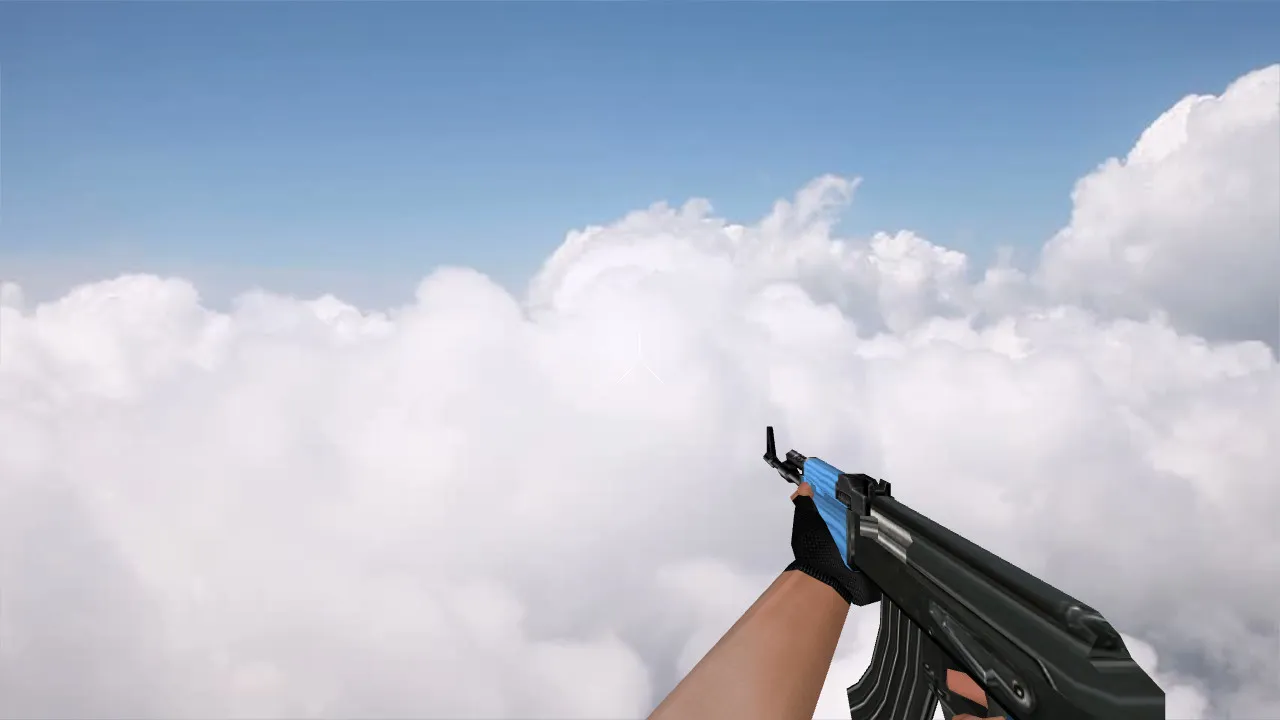 Скачать Модель v_ak47 «Default AK-47 Blue Edition» для CS 1.6: p_ и w_ модели, звуки, анимация осмотра - Скриншот