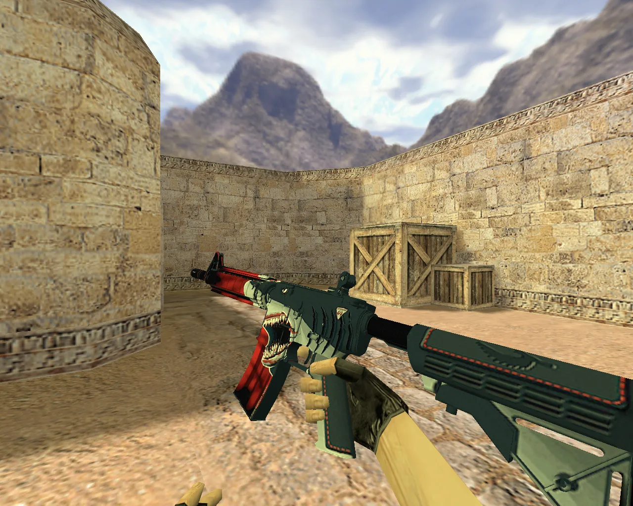 Скачать Модель «М4А4 Акула» v_m4a4 p_m4a4 w_m4a4 для CS 1.6: звук, анимация осмотра, качество текстур - Скриншот