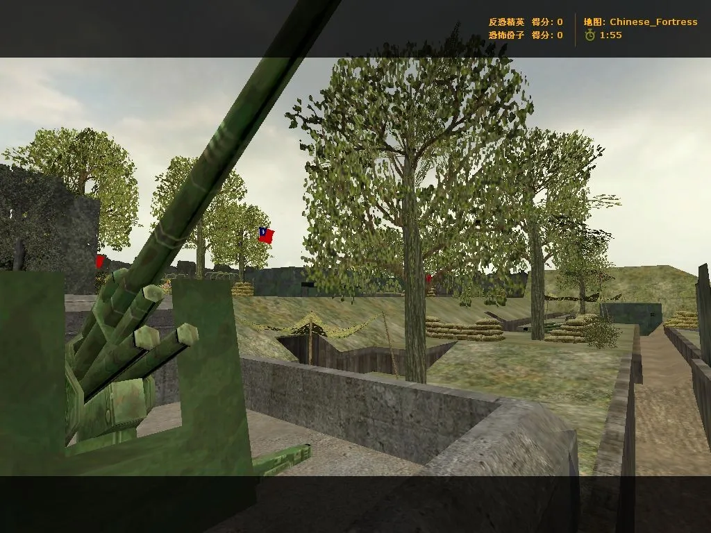 Скачать Карта chinese_fortress для CS 1.6: тактики CT/T, точки, .nav для ботов и оптимизация wpoly/epoly - Скриншот