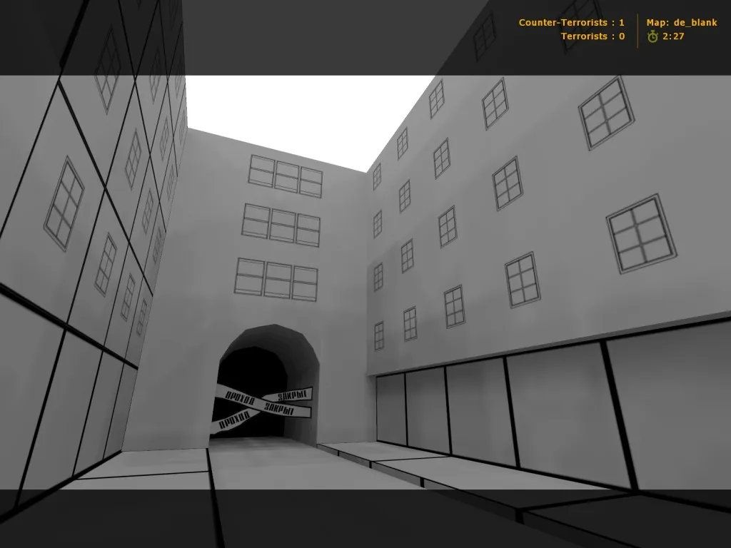 Карта de_blank для CS 1.6: точки, баланс сторон, оптимизация и .nav для ботов — скриншот 1