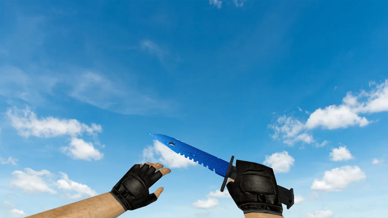 Скачать Модель ножа M9 Bayonet Water Drops v_ p_ w_ для CS 1.6: звуки, анимация осмотра, текстуры - Скриншот